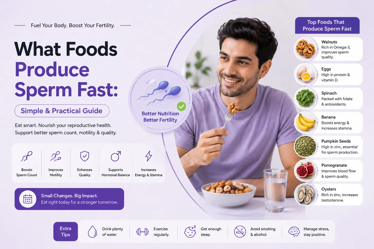 What Foods Produce Sperm Fast? Best Foods to Increase Sperm Count & Male Fertility Naturally