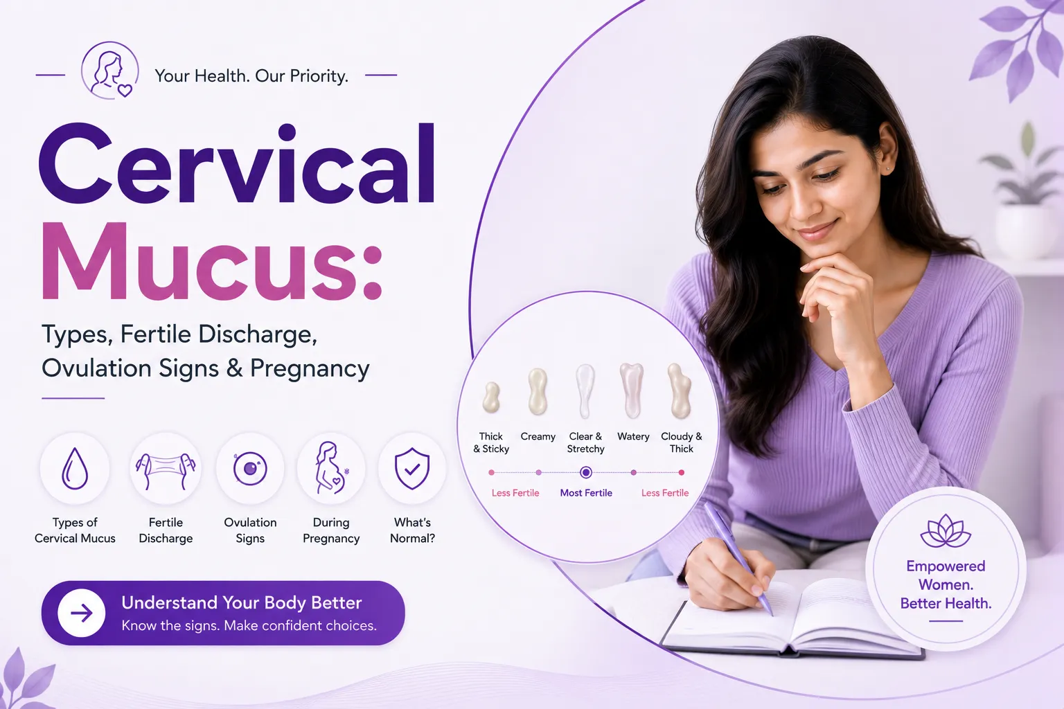 Cervical Mucus: Types, Fertile Discharge, Ovulation Signs & Pregnancy