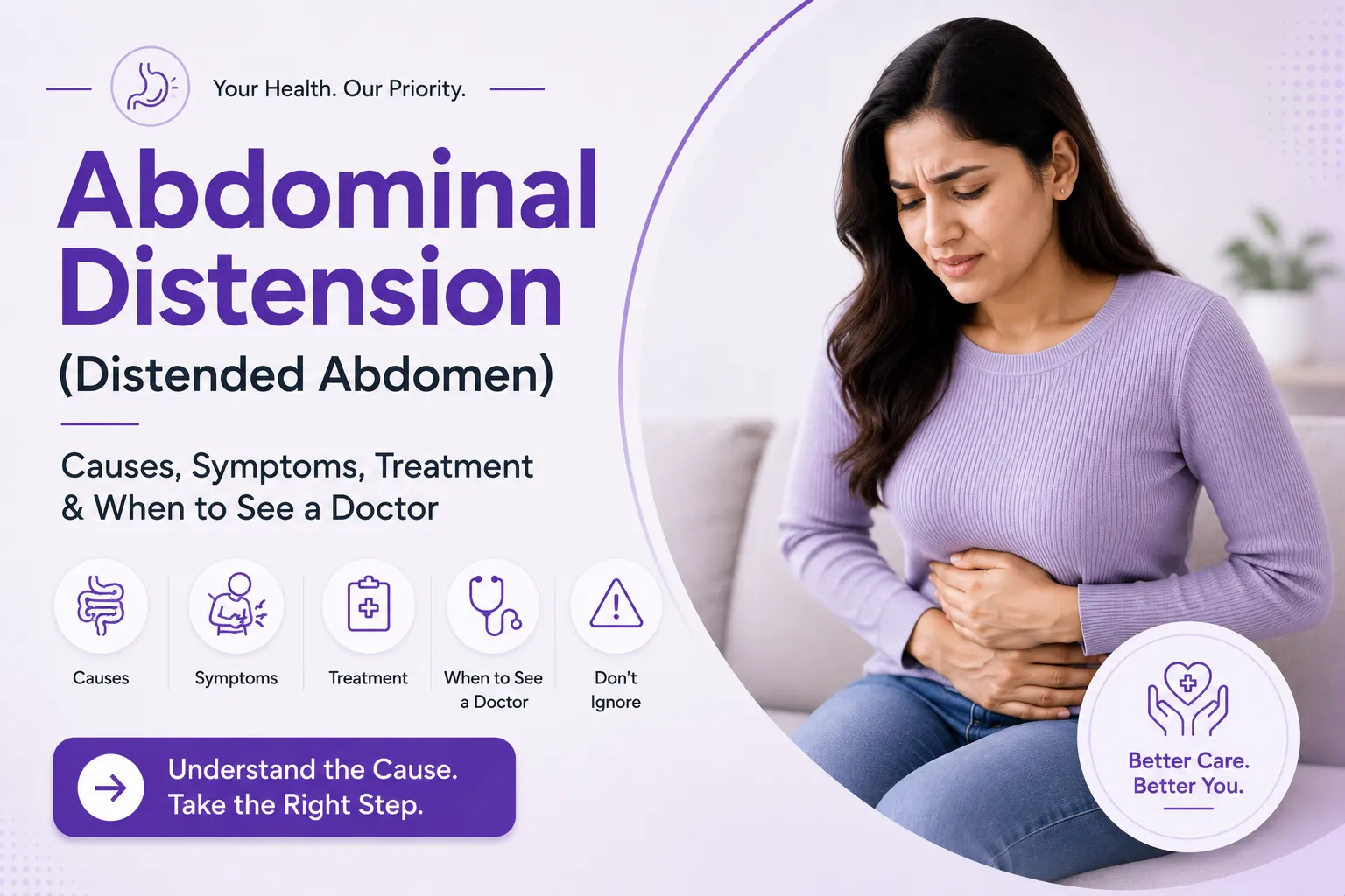 Abdominal Distension (Distended Abdomen): Causes, Symptoms, Treatment & When to See a Doctor