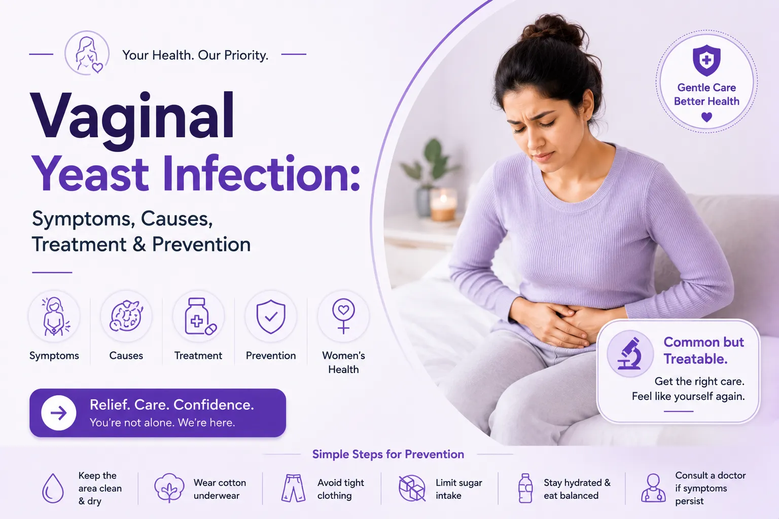 Vaginal Yeast Infection: Symptoms, Causes, Treatment & Prevention